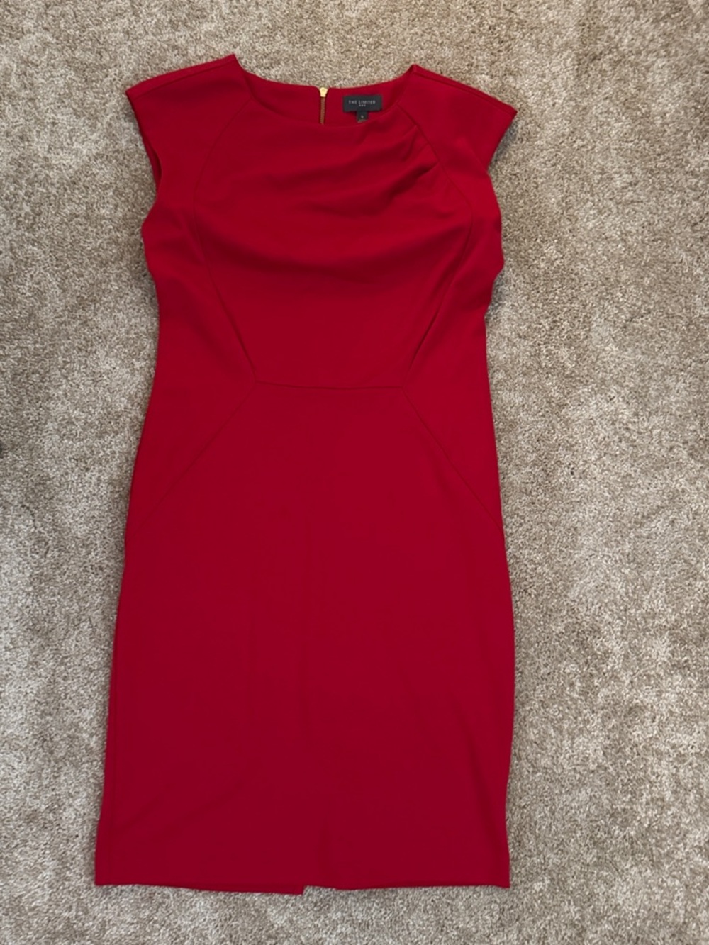 The Limited Red Cap-Sleeve Sheath Dress
